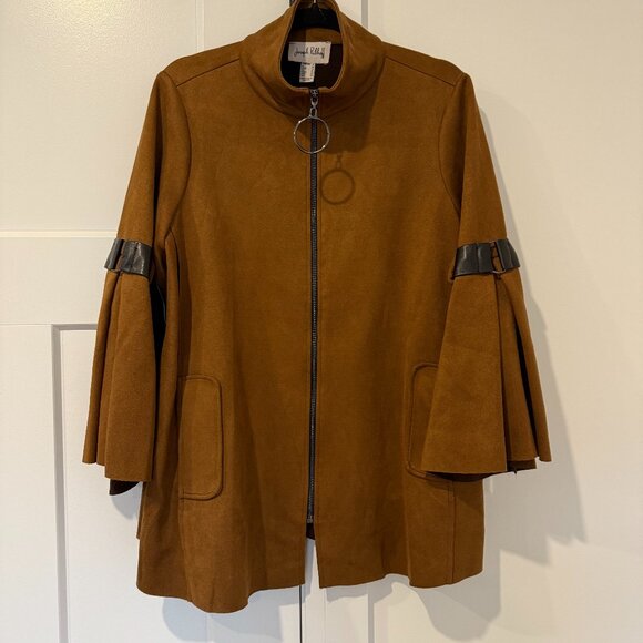 Joseph Ribkoff Brown Suede front zip blazer jacket *Host Pick*!!! - Picture 1 of 3
